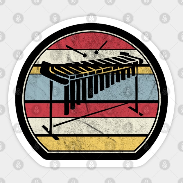 Cool Vintage Vibraphone Player Playing Vibraphone Good Vibes with Vibraphone Mallet Percussion Sticker by Mochabonk